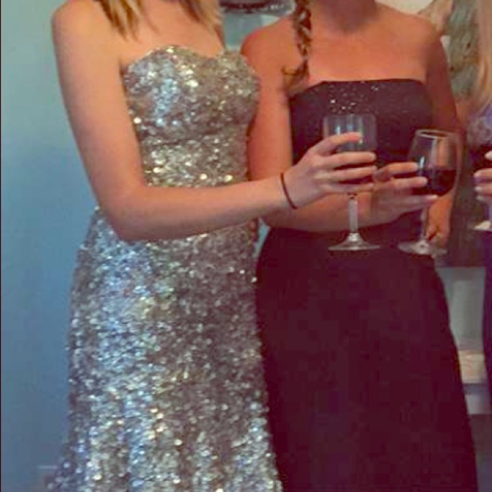 Silver sequin party dress